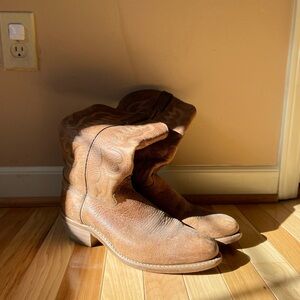 Abilene Bison Leather Cowboy Boots 9.5 D